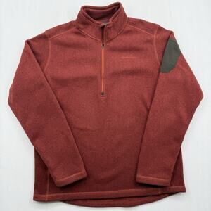 Eddie Bauer 1/4 Zip Fleece Pullover Mens XL Red Long Sleeve Outdoor Pullover